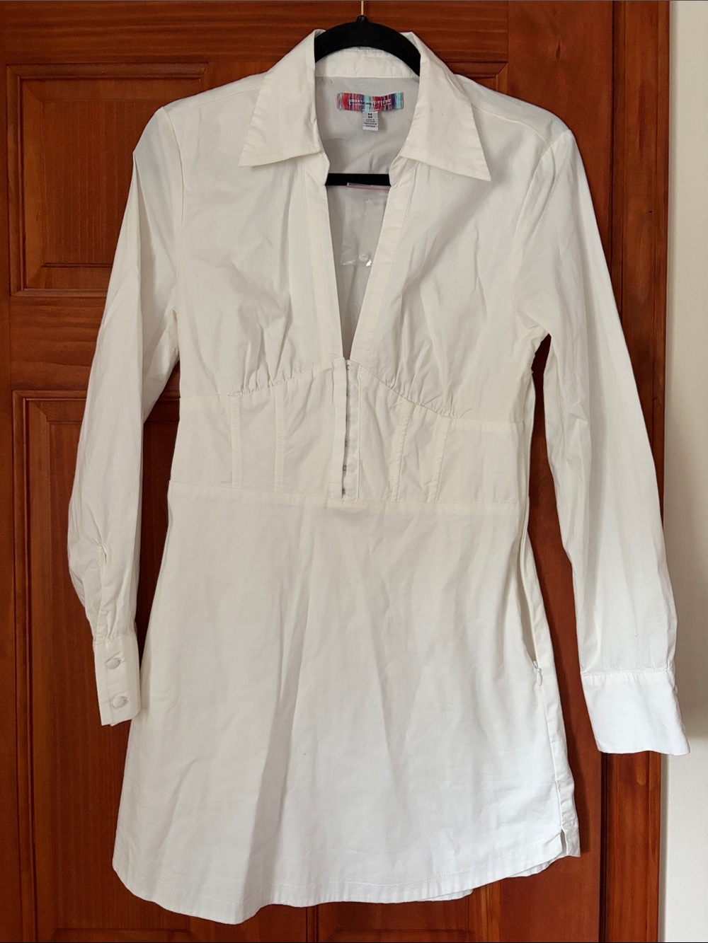 Urban Outfitters White Button-Front Collared Dress